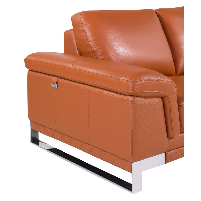 Orren Ellis Aiert Luxury Italian Leather 2 Piece Living Room Set